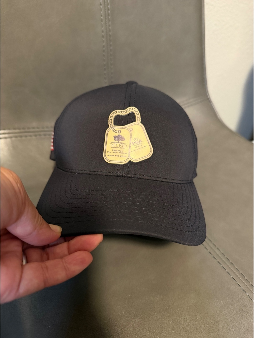Branded Bills Flexfit 110 Del Rio Country Club PGA Hope Golf Hat Hook Loop Cap